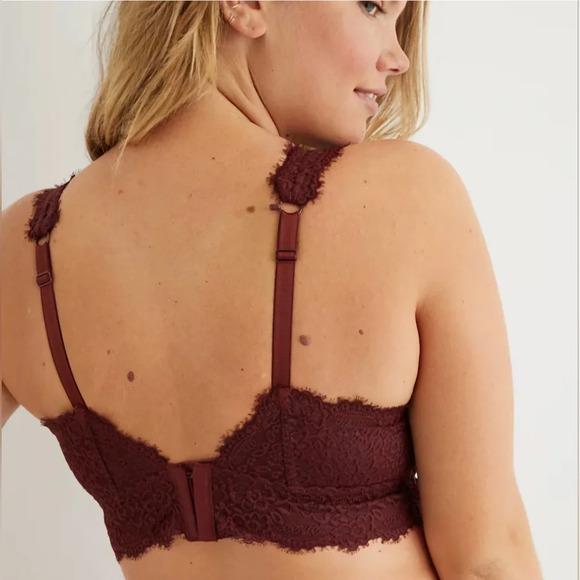 Aerie Eyelash Lace Plunge Bralette - Picture 2 of 9